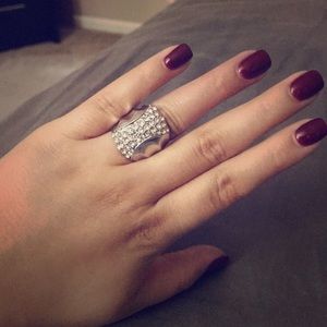 Silver party fashion ring